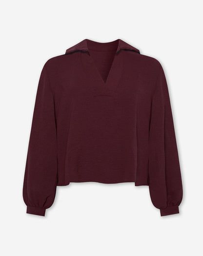 JULIE TOP DONKER BURGUNDY