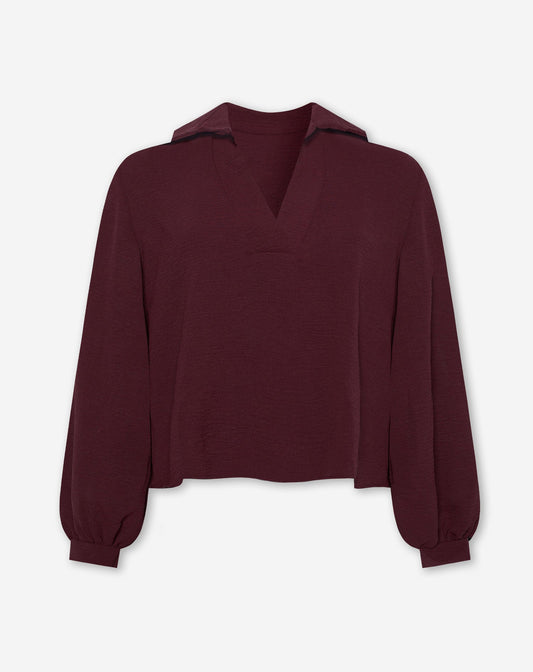 JULIE TOP DONKER BURGUNDY