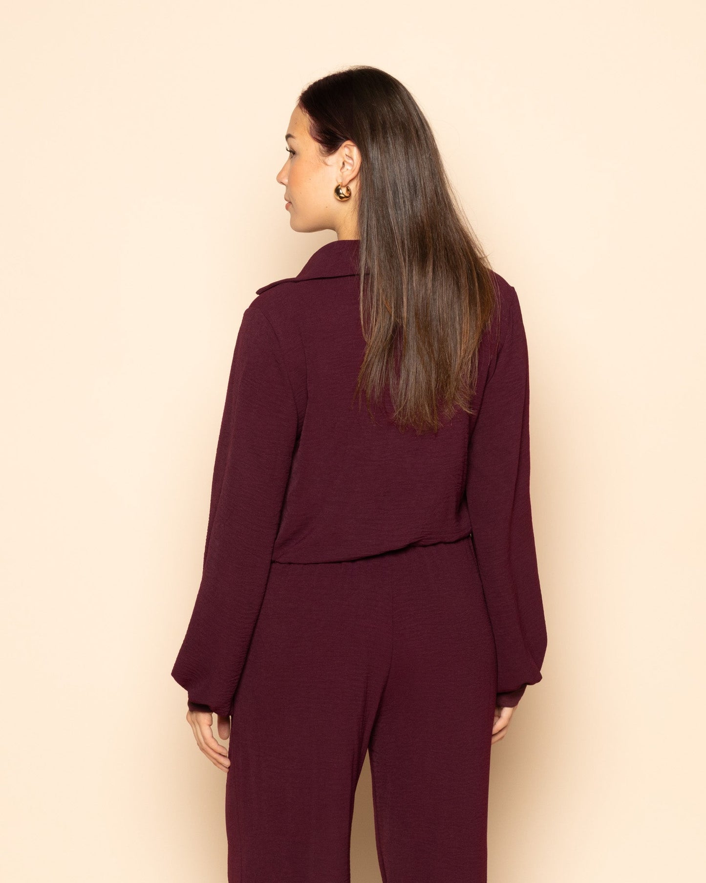 JULIE TOP DONKER BURGUNDY