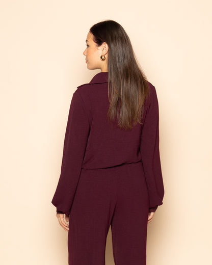 JULIE TOP DONKER BURGUNDY