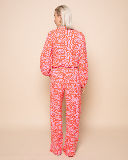 JULIE LEOPARD PANTALON PETITE ORANJE