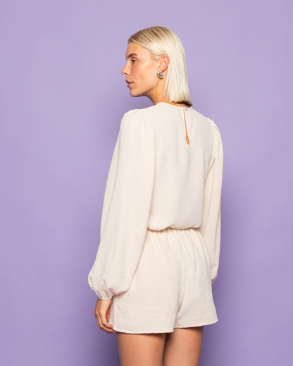 JULIE PUFF LONG SLEEVE TOP BEIGE