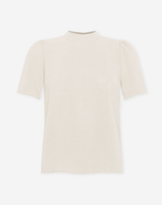 JULIE SHORT SLEEVE TOP BEIGE