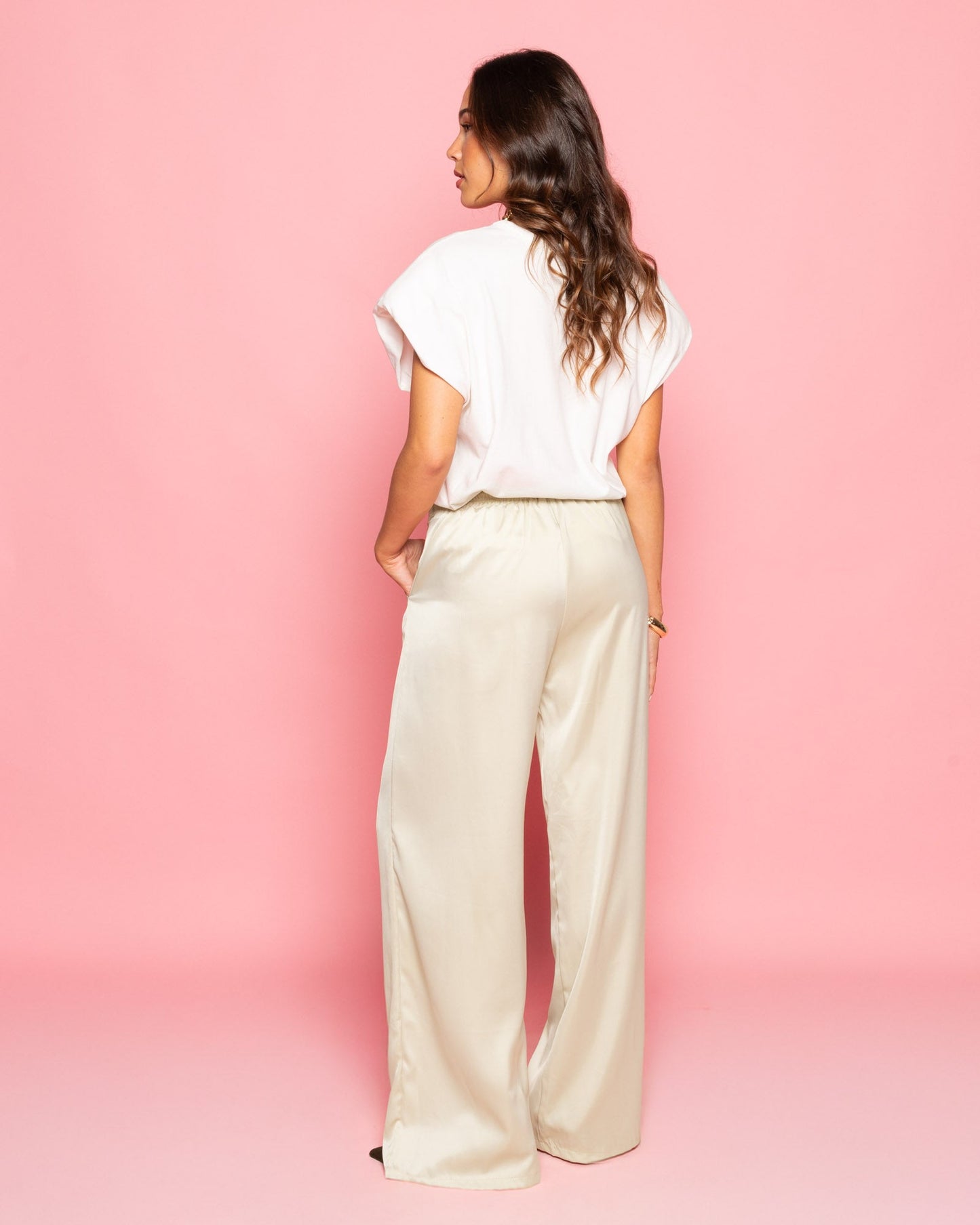 JULIE SATIN PANTALON BEIGE