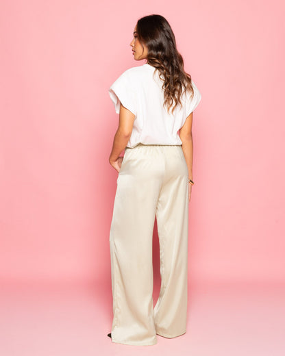 JULIE SATIN PANTALON BEIGE