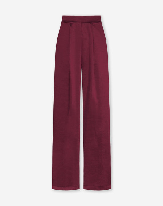 JULIE SATIN PANTALON TALL BORDEAUX