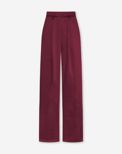 JULIE SATIN PANTALON PETITE BORDEAUX