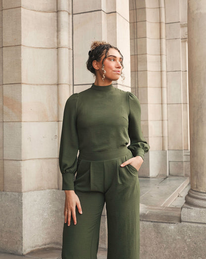 JULIE LONG SLEEVE TOP LEGERGROEN