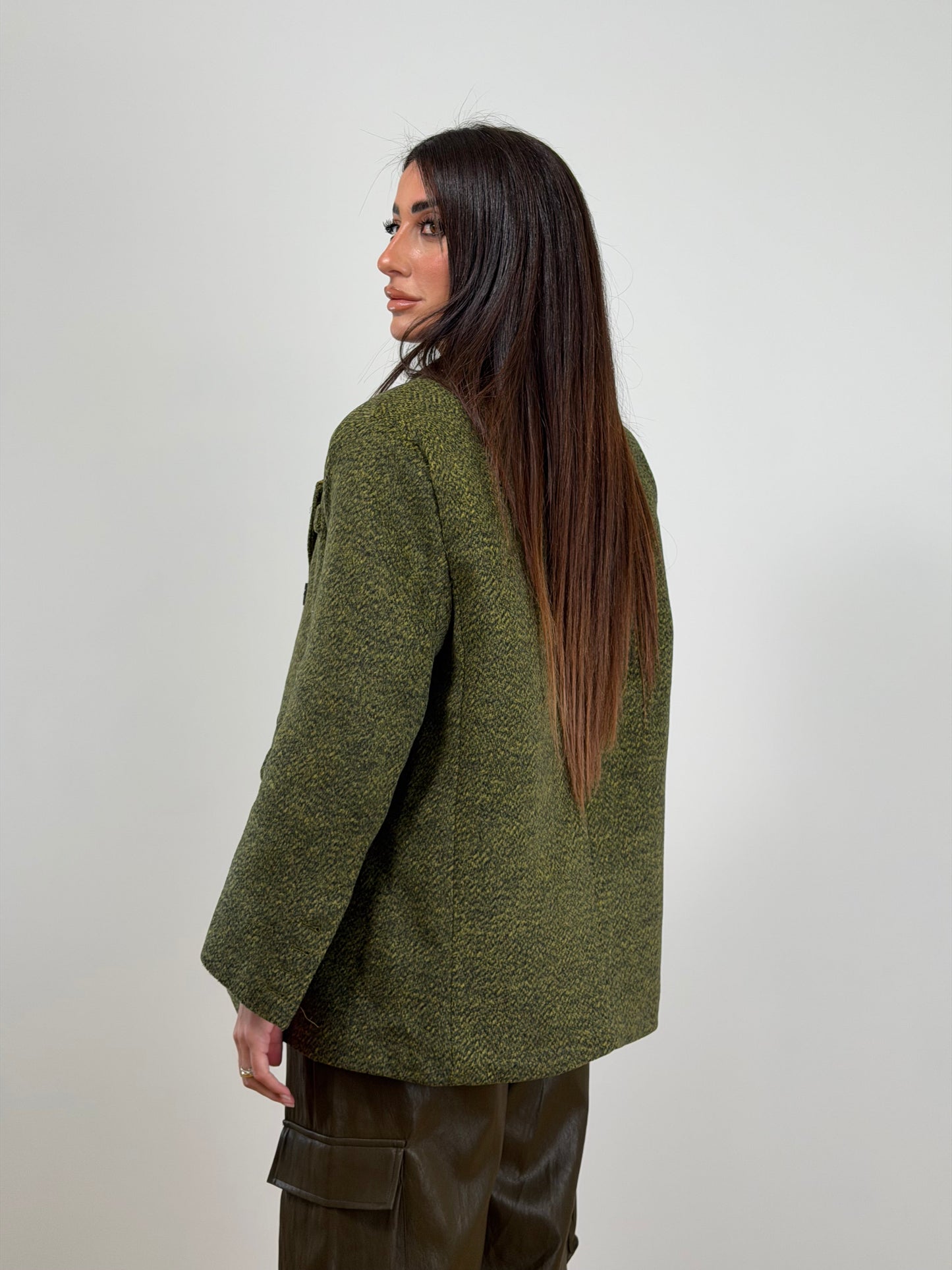 Blazer cappotto imbottito verde 48320