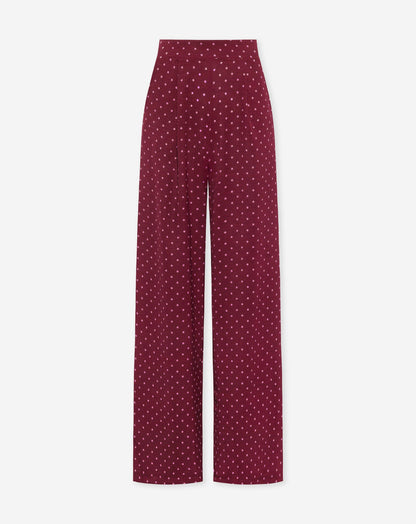 JULIE SMALL DOT PANTALON PETITE BURGUNDY