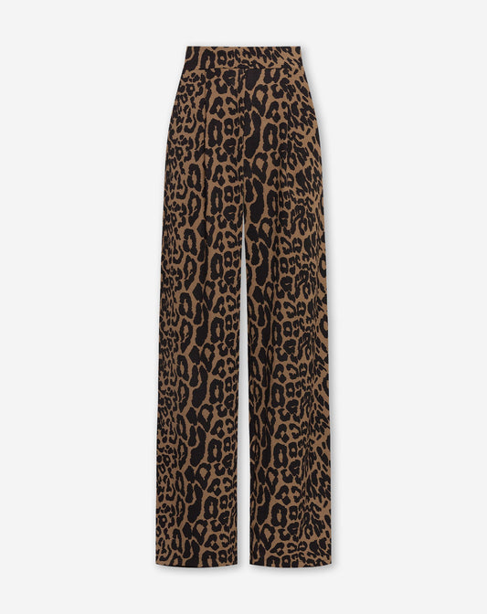 JULIE LEOPARD PANTALON ZWART