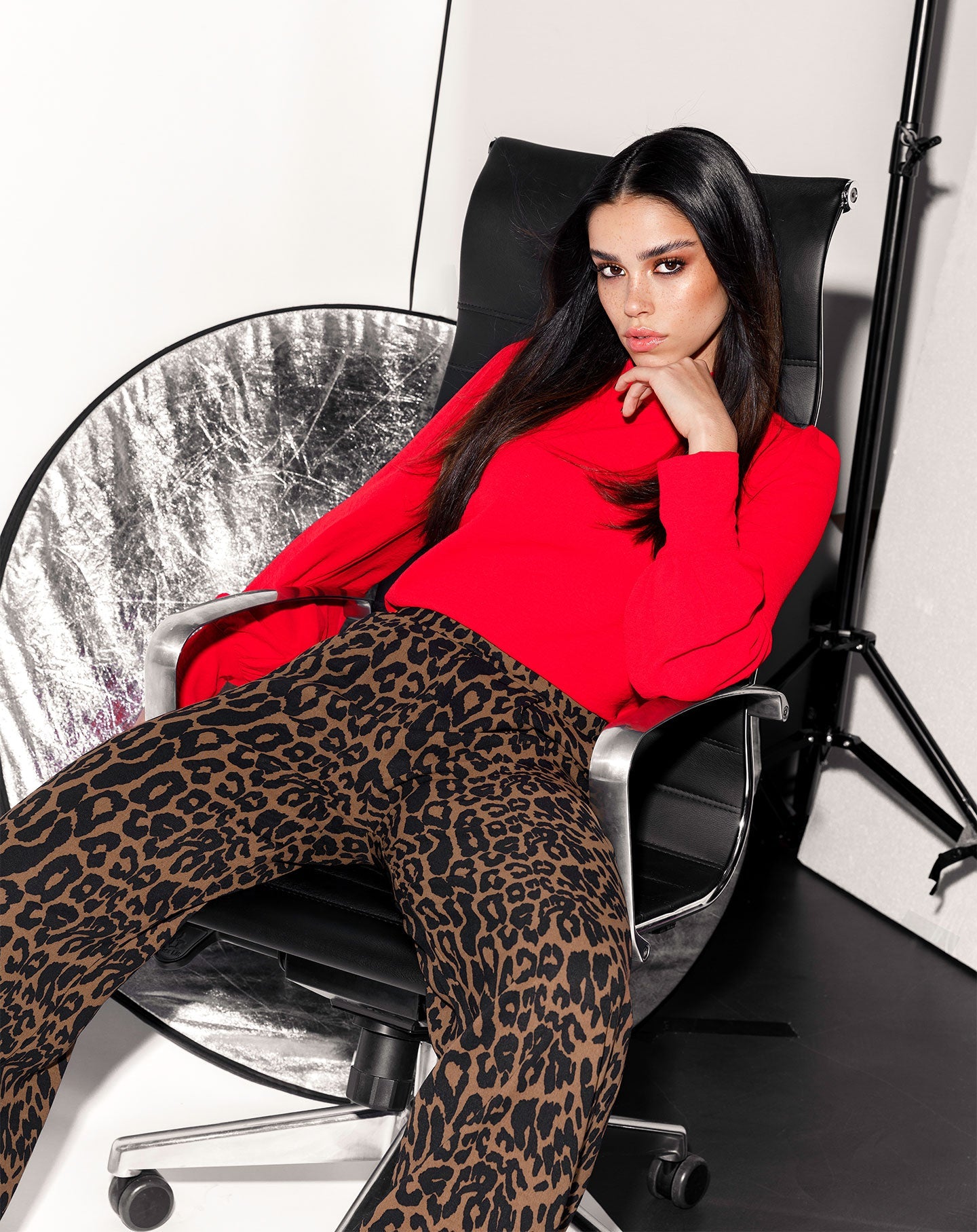 JULIE LEOPARD PANTALON ZWART