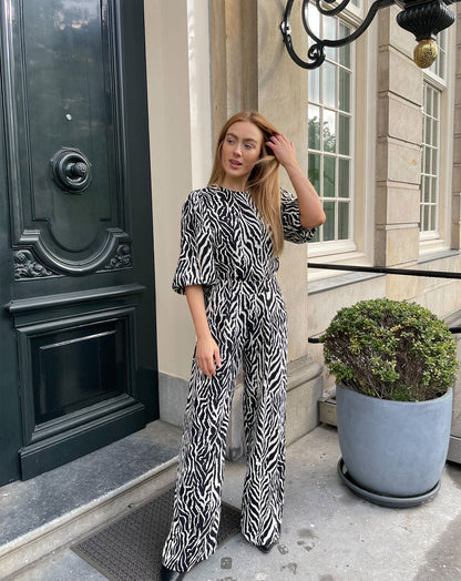 JULIE ZEBRA PANTALON TALL ZAND