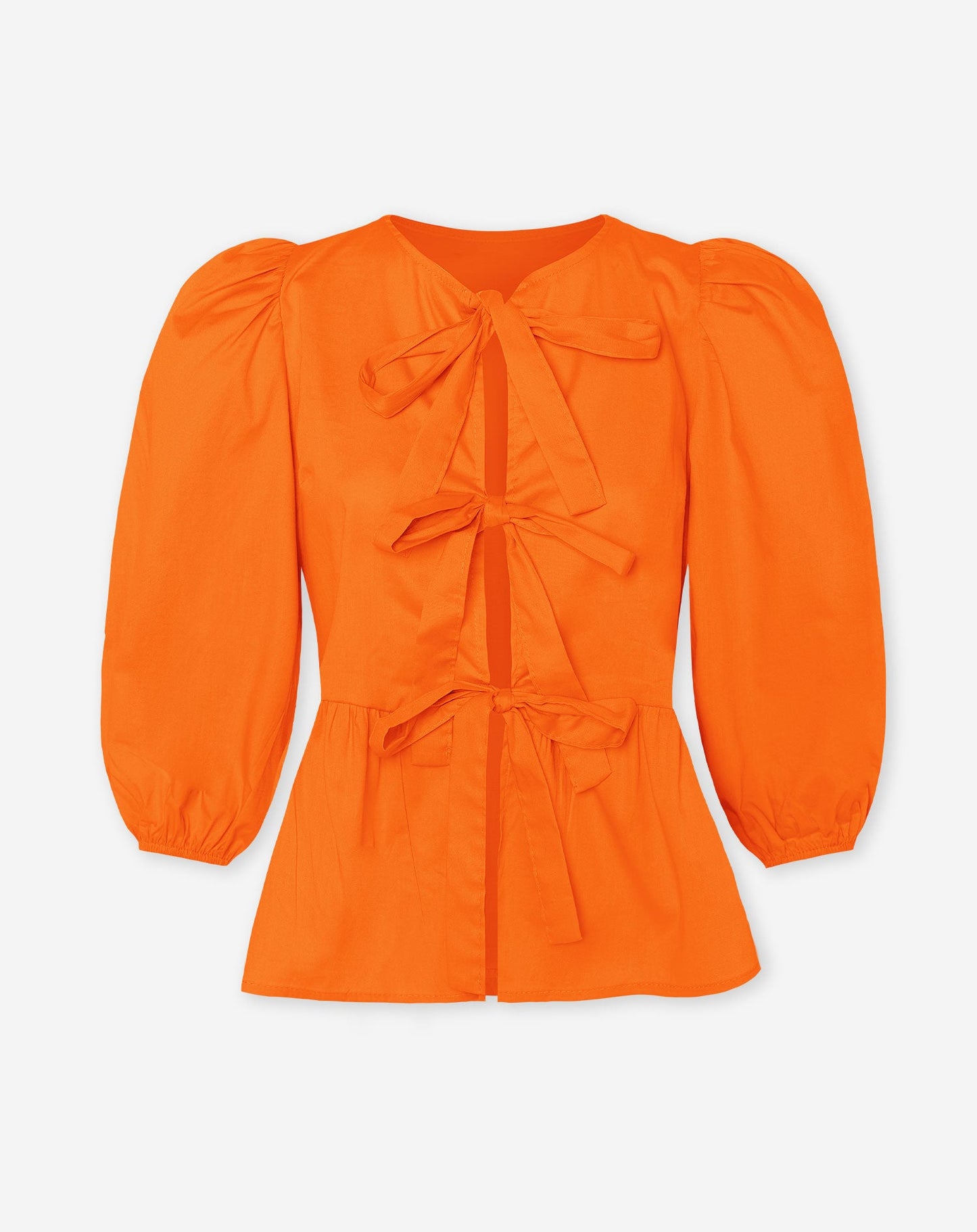 POPLIN BOWS TOP ORANJE