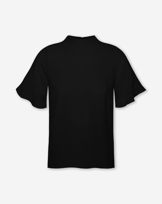JULIE RUFFLE TOP ZWART