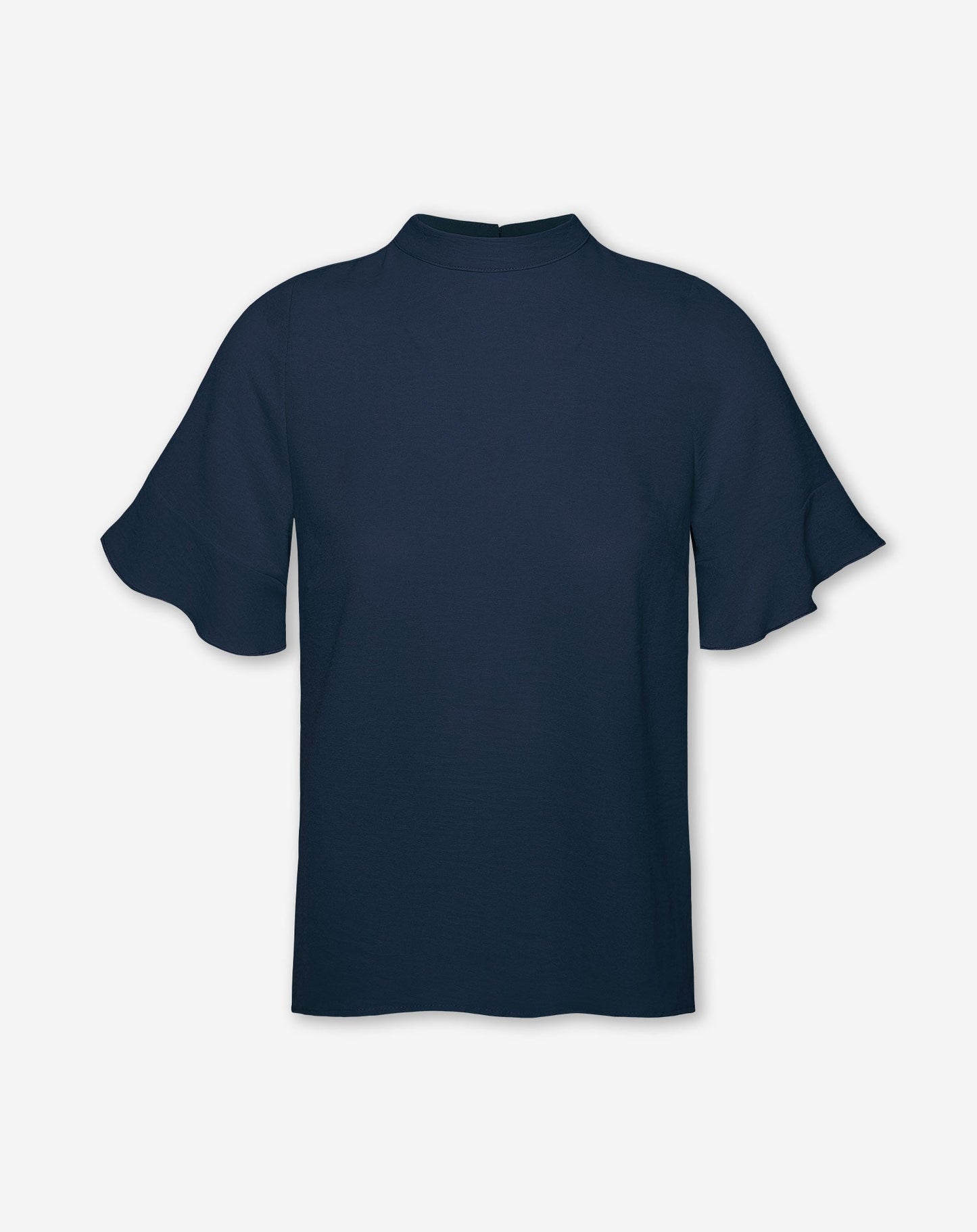 JULIE RUFFLE TOP MARINEBLAUW