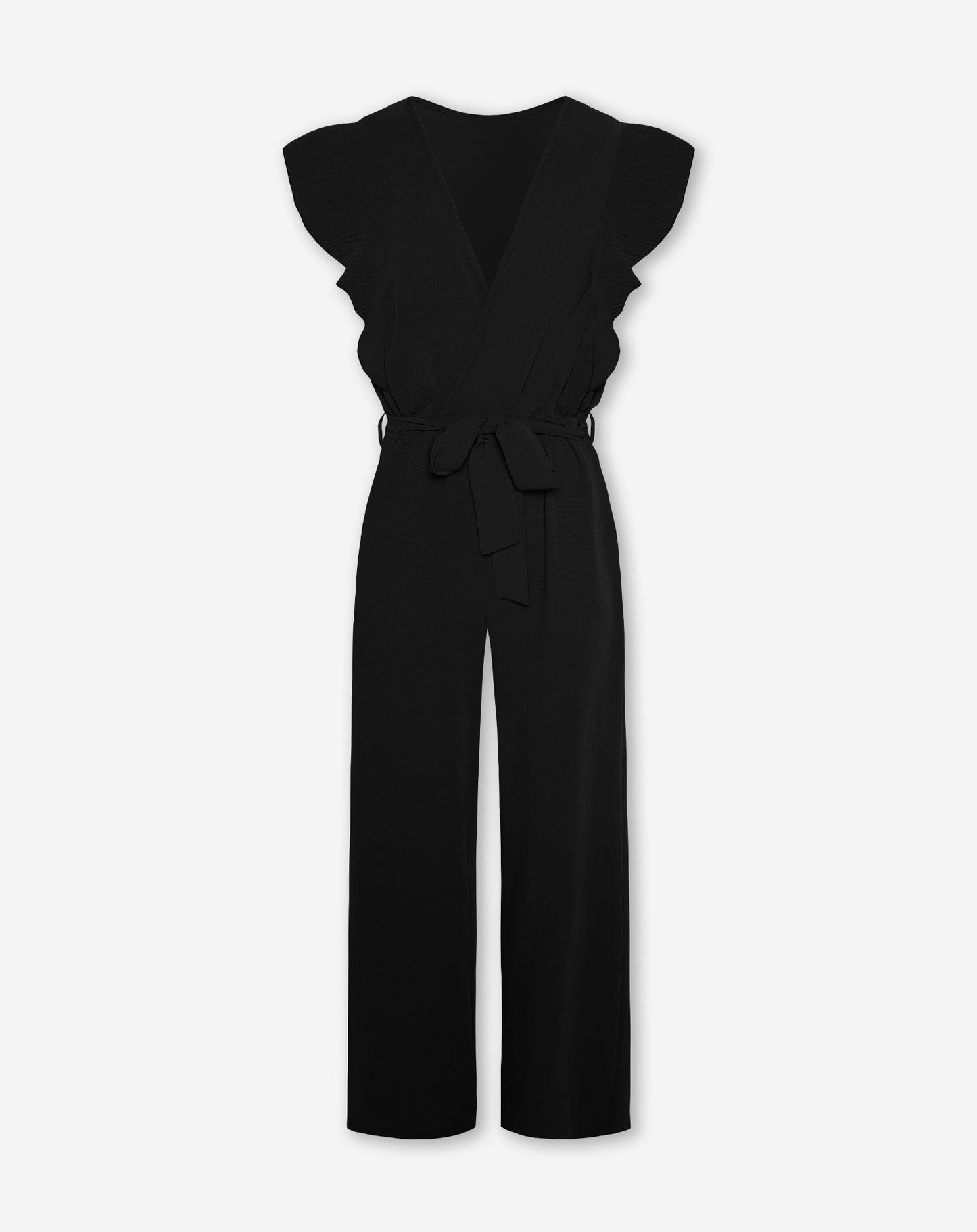 JULIE RUFFLE JUMPSUIT ZWART