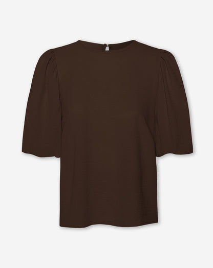 JULIE PUFF SLEEVE TOP BRUIN