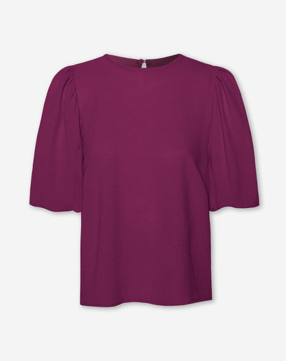 JULIE PUFF SLEEVE TOP CHERRY