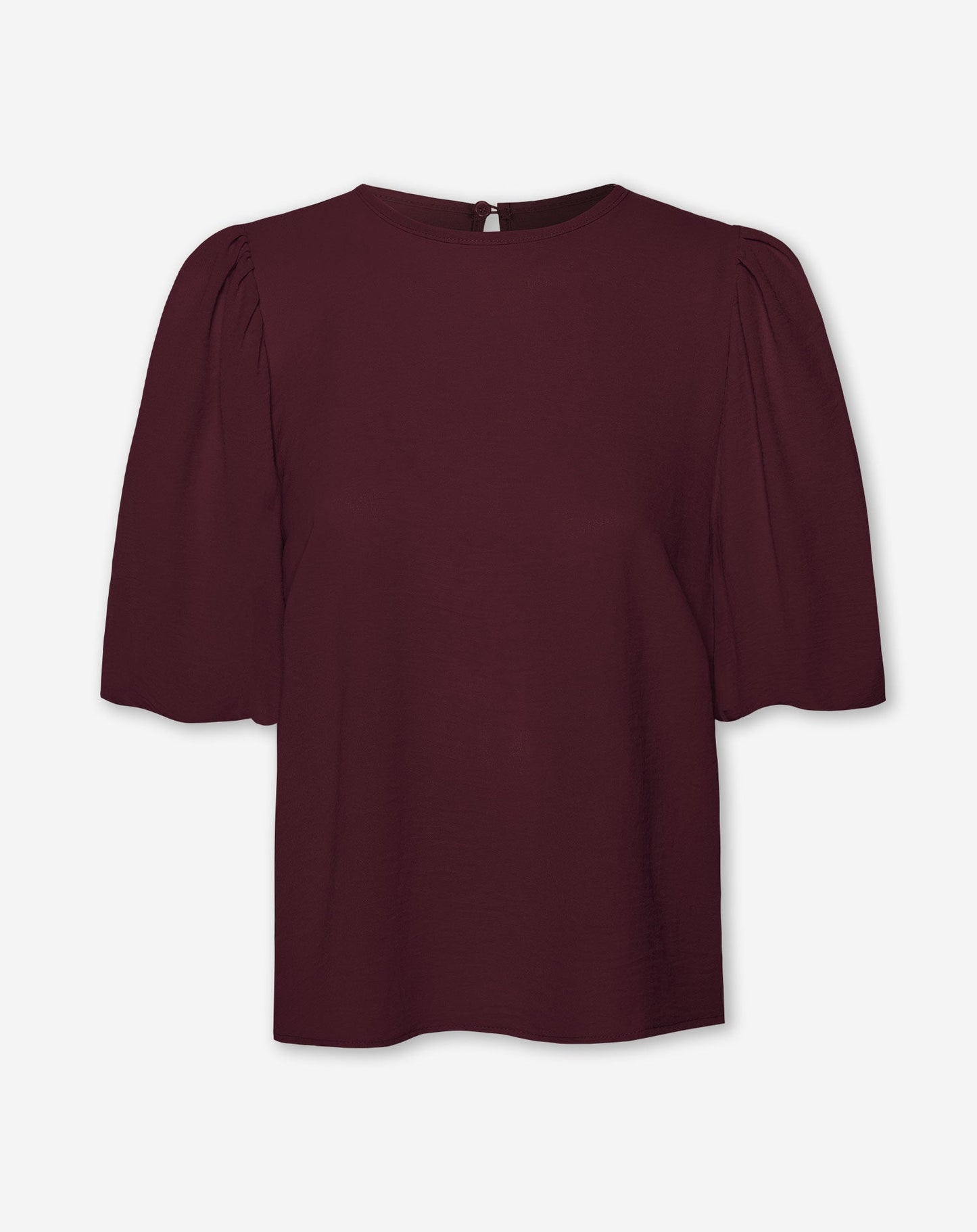 JULIE PUFF SLEEVE TOP DONKER BURGUNDY