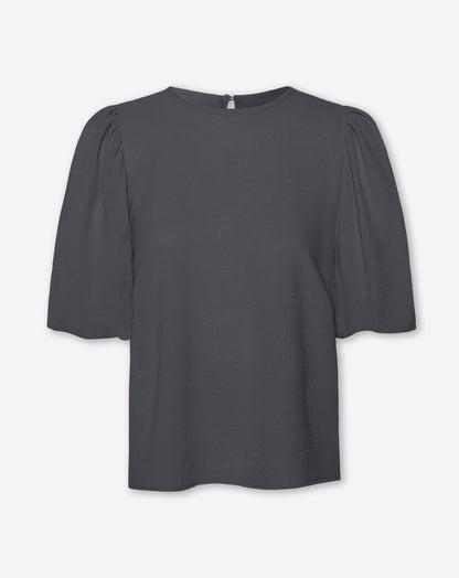 JULIE PUFF SLEEVE TOP DONKERGRIJS