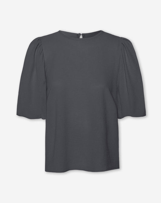 JULIE PUFF SLEEVE TOP DONKERGRIJS