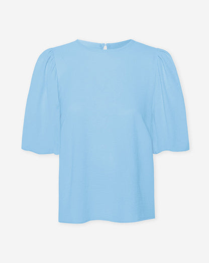 JULIE PUFF SLEEVE TOP LICHTBLAUW