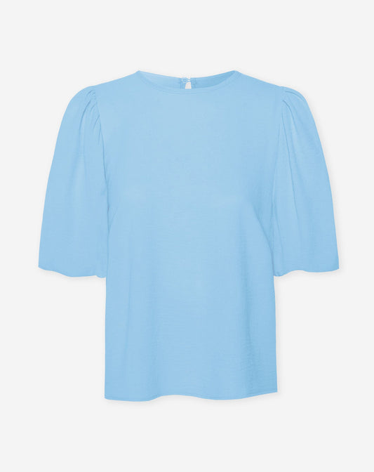 JULIE PUFF SLEEVE TOP LICHTBLAUW