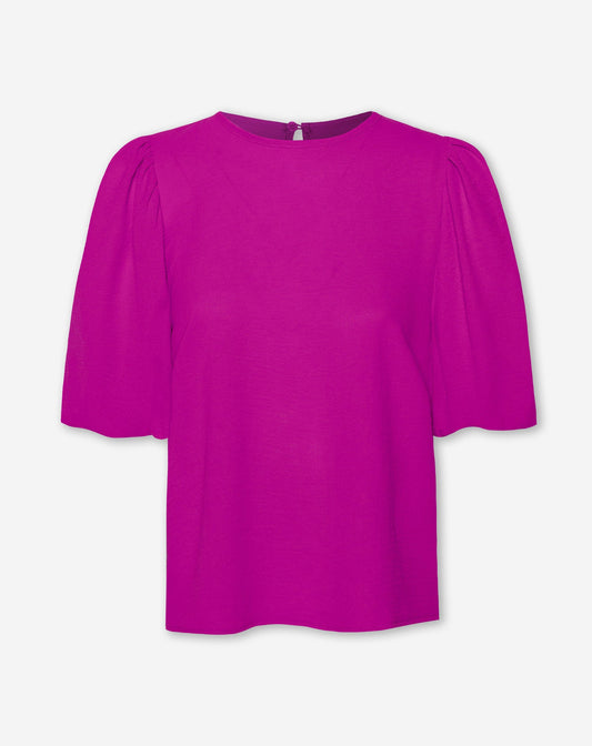 JULIE PUFF SLEEVE TOP MAGENTA