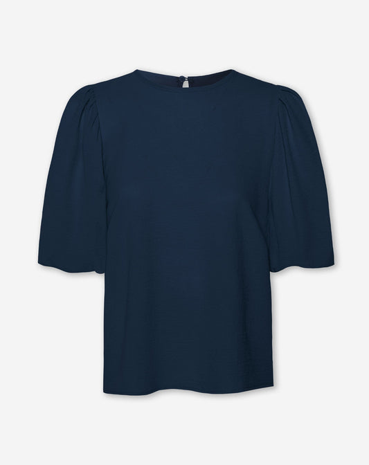 JULIE PUFF SLEEVE TOP MARINEBLAUW