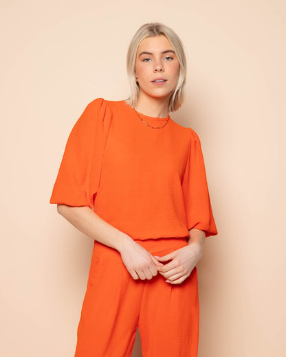 JULIE PUFF SLEEVE TOP ORANJE