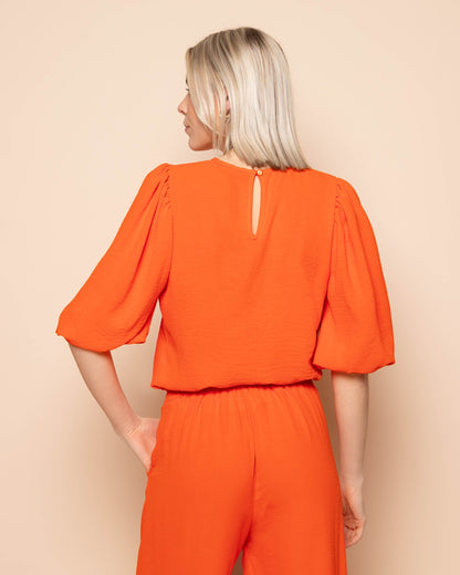 JULIE PUFF SLEEVE TOP ORANJE