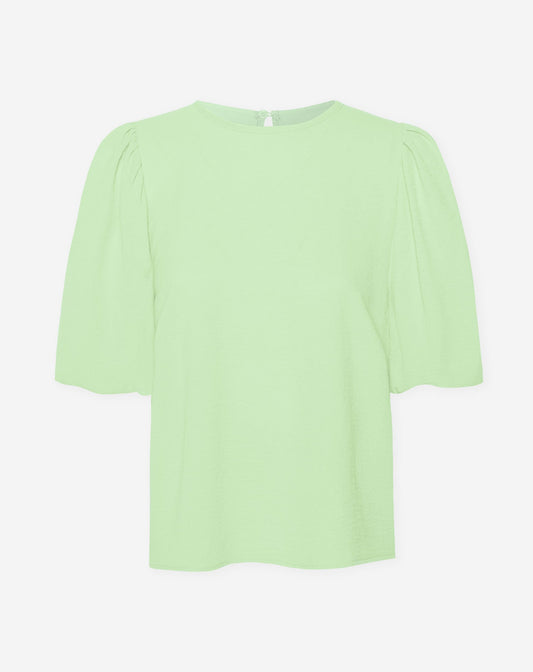 JULIE PUFF SLEEVE TOP PISTACHE