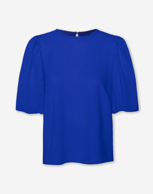 JULIE PUFF SLEEVE TOP KOBALTBLAUW