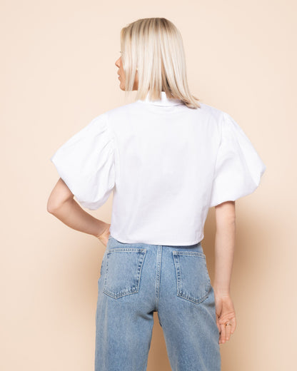 BALLOON SLEEVE BLOUSE WIT