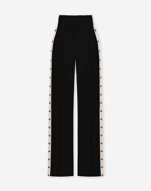 PINTUCK TAPE STRAIGHT LEG PANTALON PETITE ZWART