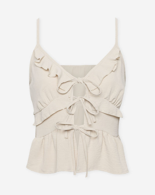 JULIE RUFFLE CAMI BEIGE