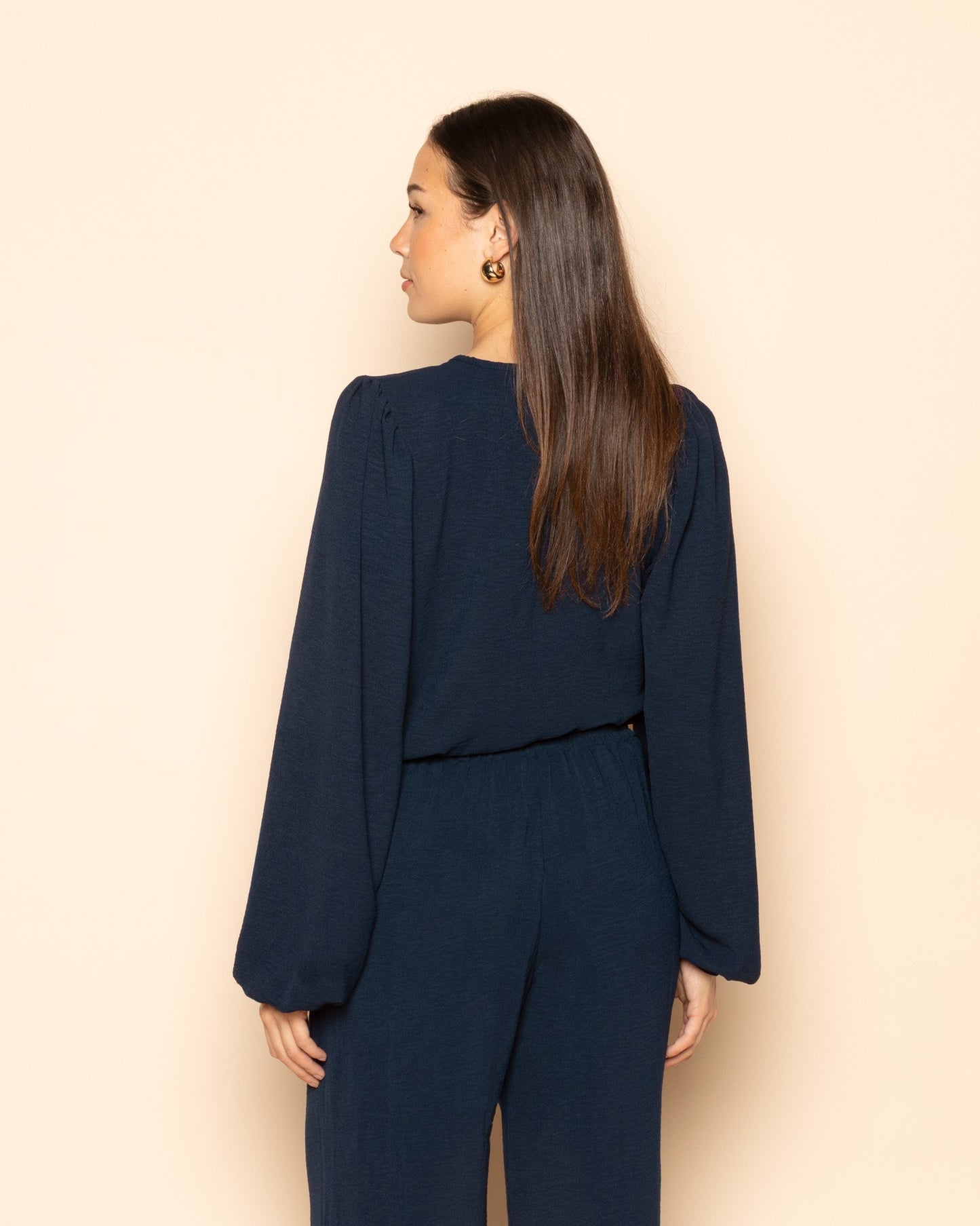 JULIE PUFF LONG SLEEVE TOP MARINEBLAUW