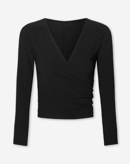 MARY WRAP TOP ZWART