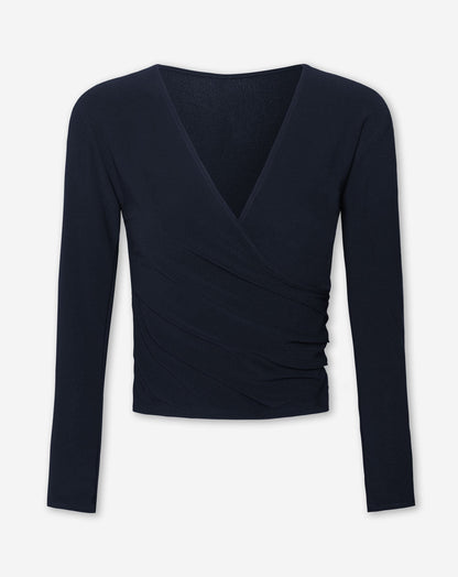 MARY WRAP TOP MARINEBLAUW