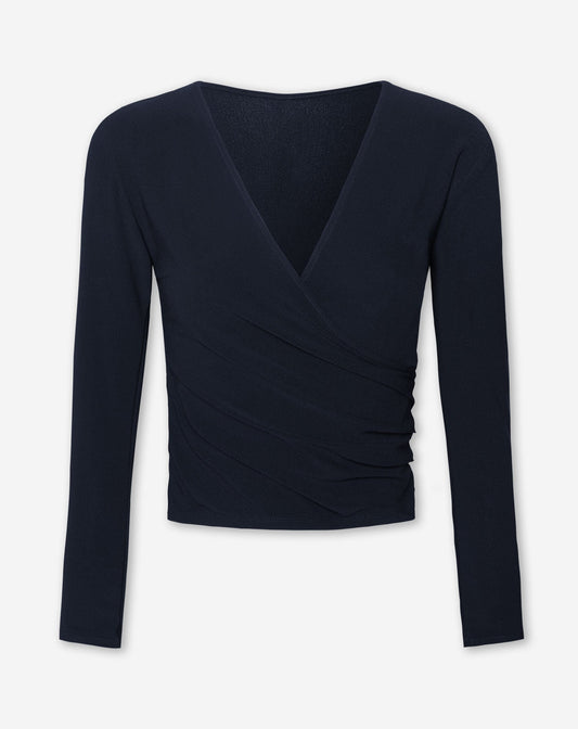 MARY WRAP TOP MARINEBLAUW