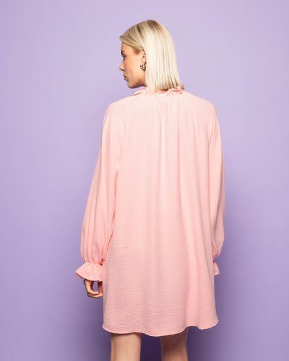 JULIE RUFFLE NECK DRESS LICHTROZE