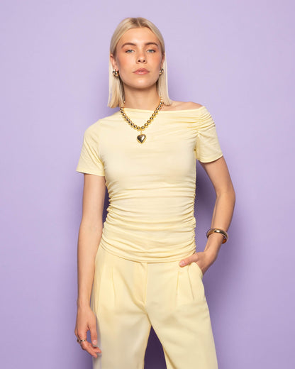 TAMAR OFF SHOULDER SHORT SLEEVE TOP BOTERGEEL