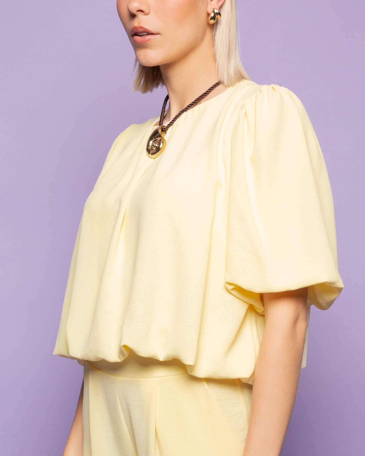 JULIE BUBBLE HEM TOP BOTERGEEL