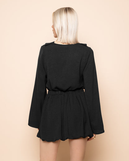 JULIE BUBBLE HEM SKIRT ZWART