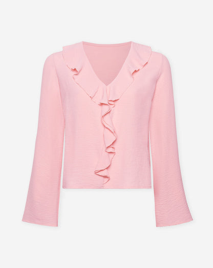 JULIE RUFFLE V-NECK TOP LICHTROZE
