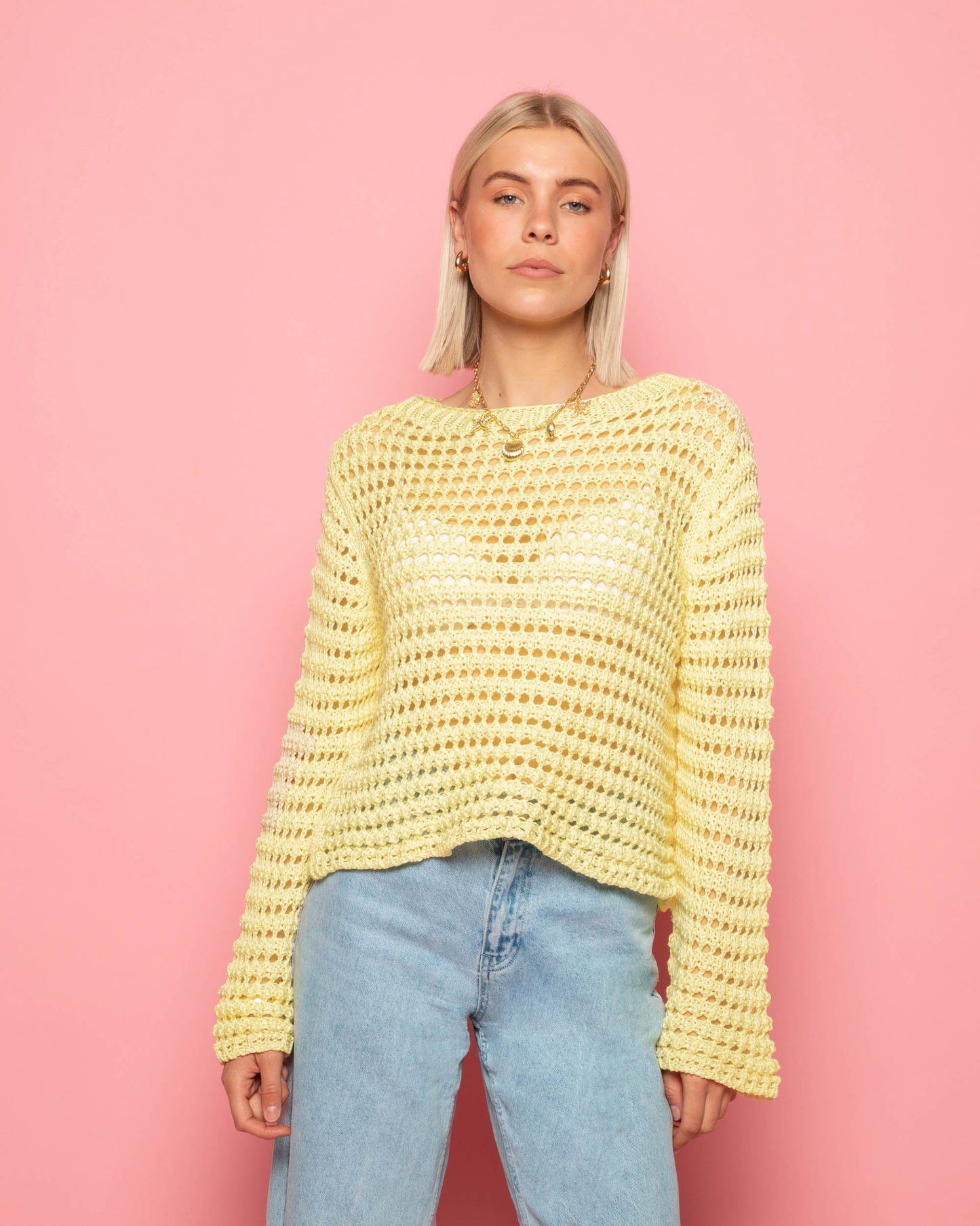 CROCHET KNIT TOP BOTERGEEL