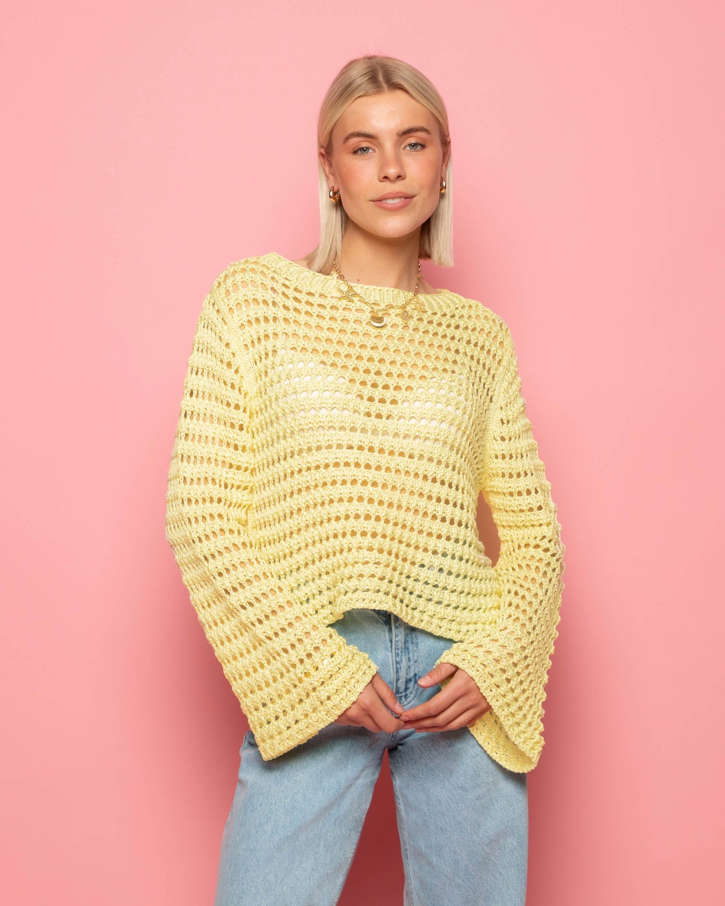CROCHET KNIT TOP BOTERGEEL