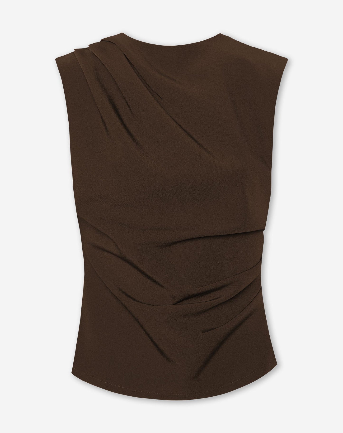 SOFIA RUCHED TOP DONKERBRUIN