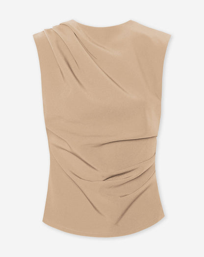 SOFIA RUCHED TOP MOKKA